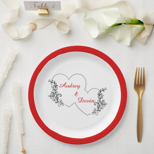 Niedliches Hochzeitsempfang Pappteller (Hochzeit)