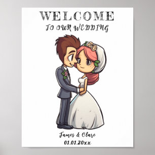 Niedliches Hochzeitsposter Poster