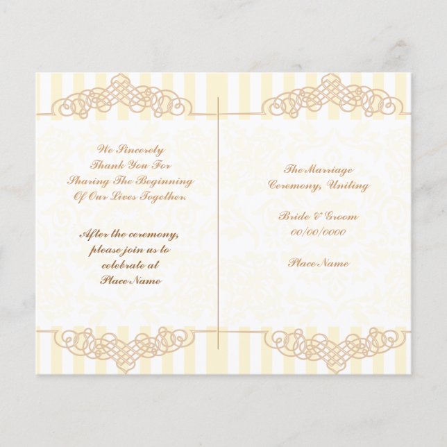 niedliches Hochzeitsprogramm (Vorderseite)