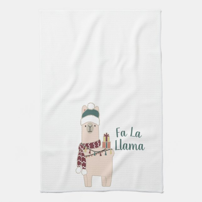 Niedliches Holiday Fa La llama Design Geschirrtuch (Vertikal)