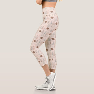 Niedliches Holz Igel Muster Capri Leggings