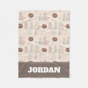 Niedliches Holz Igel Muster Fleecedecke