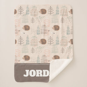 Niedliches Holz Igel Muster Sherpadecke