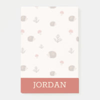 Niedliches Holz Igel- und Pilzmuster