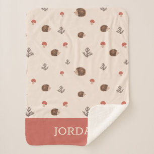 Niedliches Holz Igel- und Pilzmuster Sherpadecke