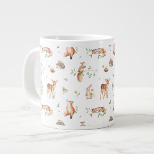 Niedliches Holzlandtier-Muster Jumbo-Tasse