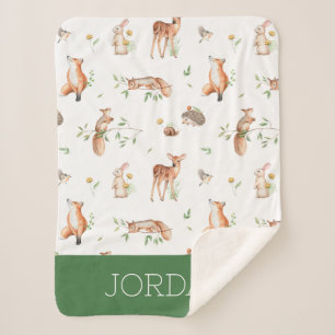 Niedliches Holzlandtier-Muster Sherpadecke