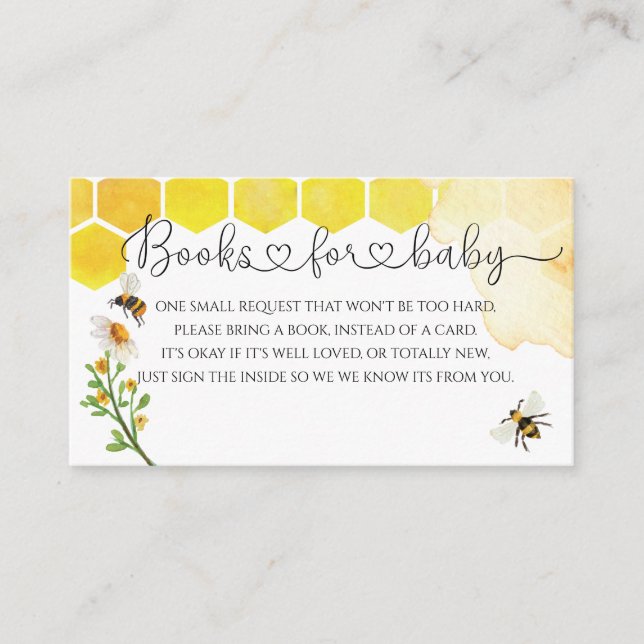 Niedliches Honey Bee Baby Showbuchanfrage Begleitkarte (Vorderseite)