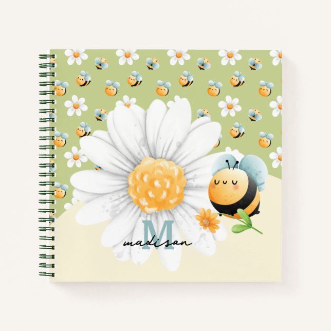 Niedliches Honey Bee Muster Notizbuch (Vorderseite)