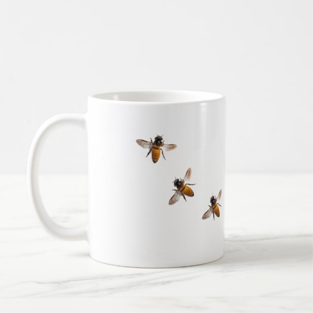 Niedliches Honigbienenmuster Kaffeetasse (Links)