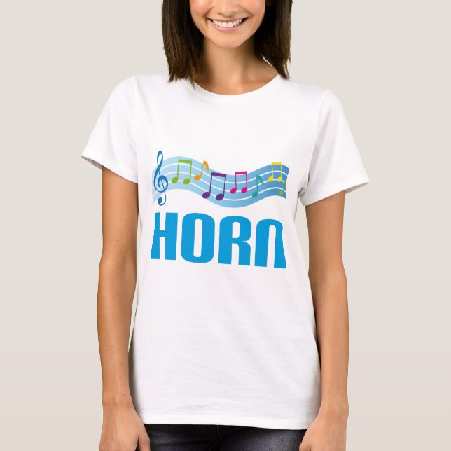Niedliches Horn-Personal-Blau T-Shirt (Vorderseite)