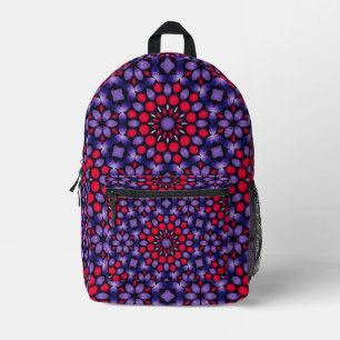 Niedliches Hot Pink und Lila Abstraktes Blumendesi Bedruckter Rucksack