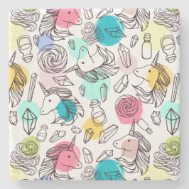 Niedliches Hübsches Einhornmuster Steinuntersetzer