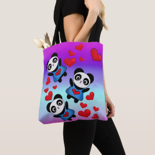 Niedliches Hübsches Panda mit Liebe Herz für Shopp