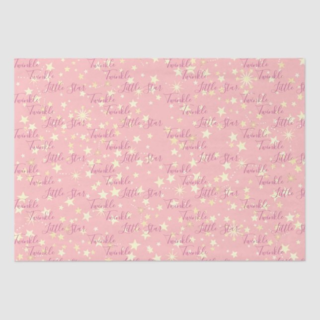 Niedliches Hübsches Pink Girly Twinkle Twinkle Lit Seidenpapier (Vorderseite)