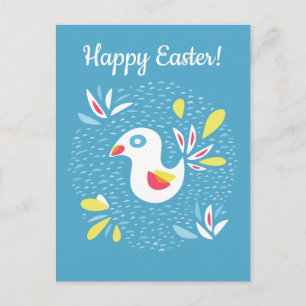 Niedliches Huhn im Frühjahr Abstrakter Vogel Feiertagspostkarte