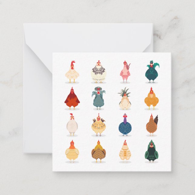 Niedliches Huhn Mitteilungskarte (Vorderseite)