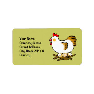 niedliches Huhn und Eier Adressaufkleber