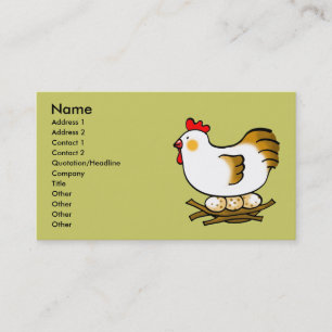 niedliches Huhn und Eier Visitenkarte