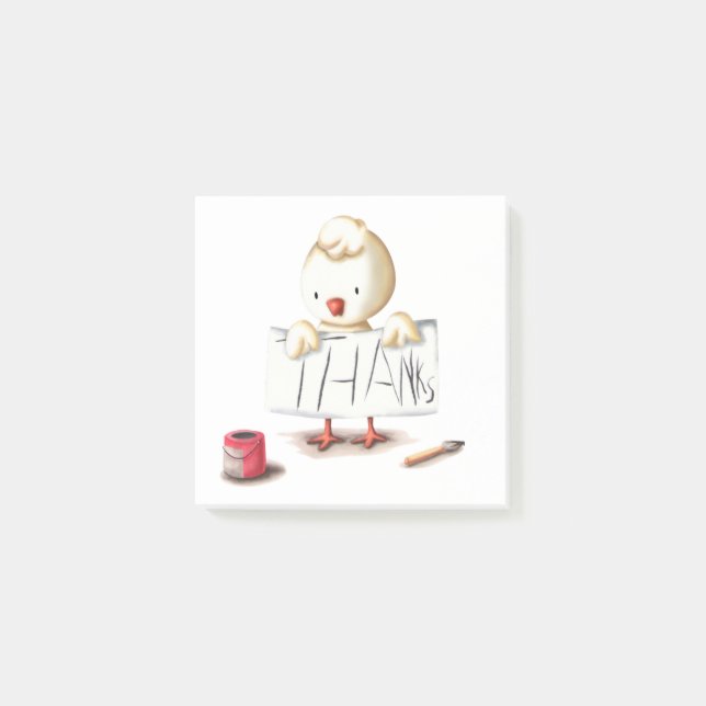 Niedliches Hühnchen Danke Post-it Klebezettel (Vorderseite)