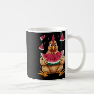 Niedliches Hühnchen Eating Watermelon Frucht Somme Kaffeetasse