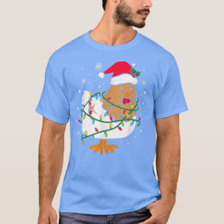 Niedliches Hühnchen Weihnachtsbaum Lichter Bauer T T-Shirt