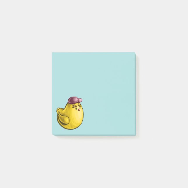 Niedliches Hühnerdesign - Funny Yellow Chick Oster Post-it Klebezettel (Vorderseite)