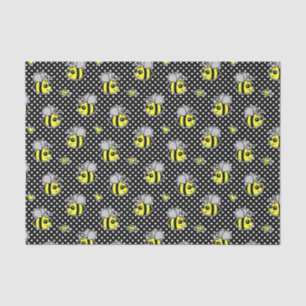 Niedliches Hummel-Bienen-Muster-Schwarzes Seidenpapier