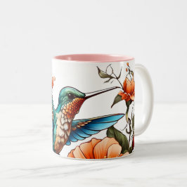 Niedliches Hummingvogel-Design Zweifarbige Tasse