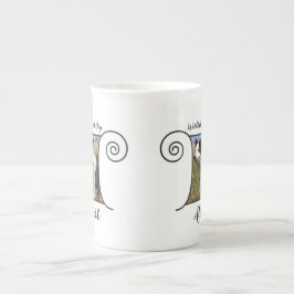 Niedliches Hund-Foto mit Boho-Rahmen und Text Prozellantasse