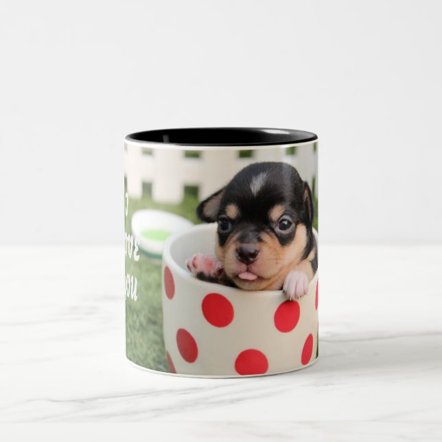 Niedliches Hund in Tasse (Mittel)