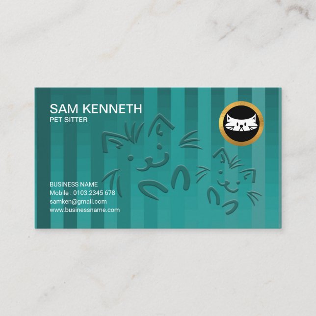 Niedliches Hündchen-Gewirr-cyan-blauer Visitenkarte (Vorderseite)