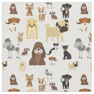 niedliches Hundedesign für Hundefreunde - weißer Stoff
