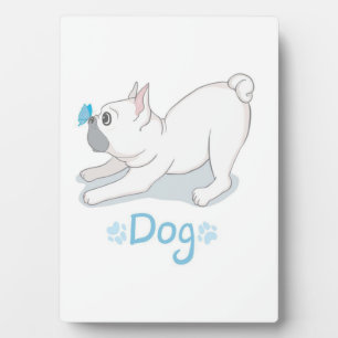Niedliches Hundegeschenk Witziger Hund mit Schme Fotoplatte