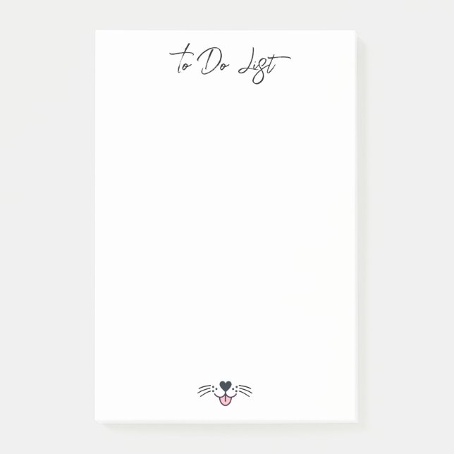 Niedliches Hundegesicht und Individuelle Name, Per Post-it Klebezettel (Vorderseite)