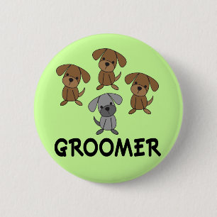 Niedliches Hundegroomer-Berufs-Geschenk Button