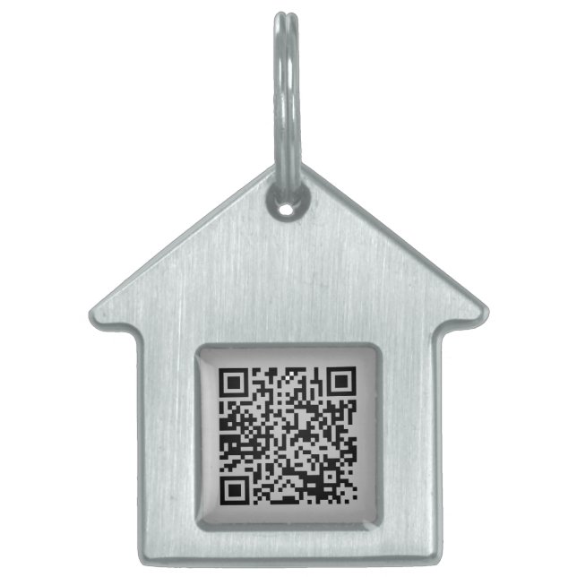 Niedliches Hundehaus gestapelt mit QR Code Hunde I Tiermarke (Vorderseite)