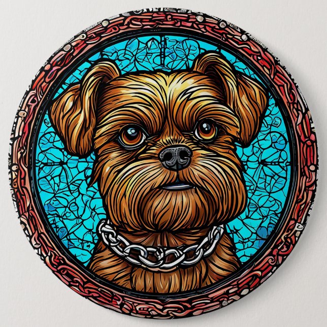 Niedliches Hundeportrait Button (Vorderseite)