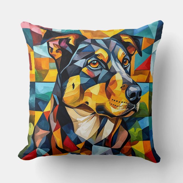 Niedliches Hundeportrait Kissen (Vorderseite)