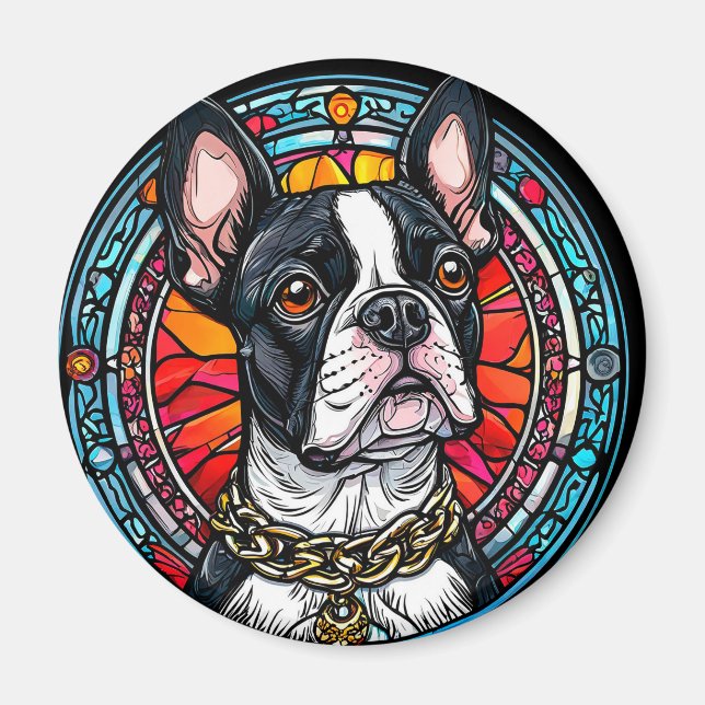 Niedliches Hundeportrait Magnet (Vorne)