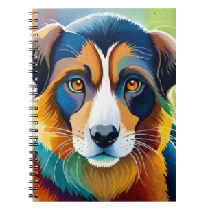 Niedliches Hundeportrait nah Notizblock
