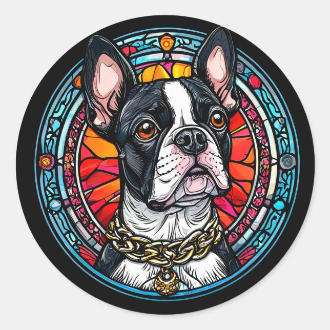 Niedliches Hundeportrait Runder Aufkleber (Vorderseite)