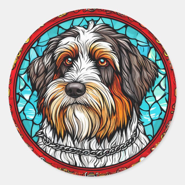 Niedliches Hundeportrait Runder Aufkleber (Vorderseite)