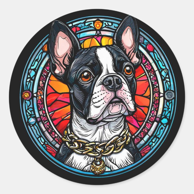Niedliches Hundeportrait Runder Aufkleber (Vorderseite)