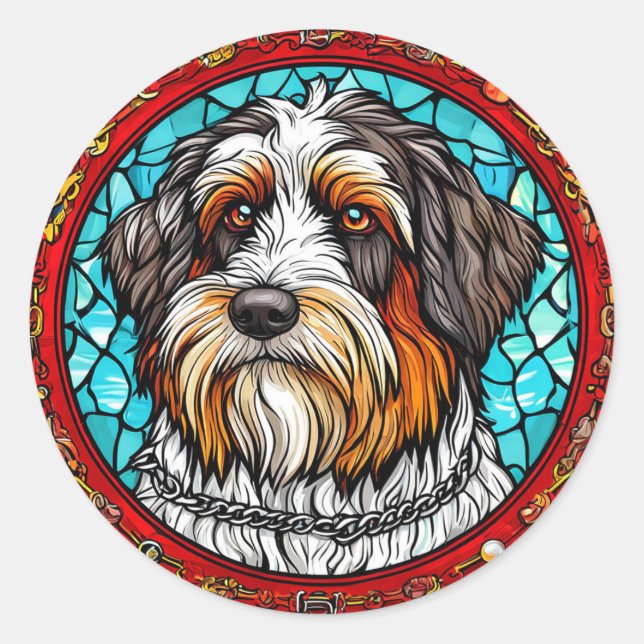 Niedliches Hundeportrait Runder Aufkleber (Vorderseite)