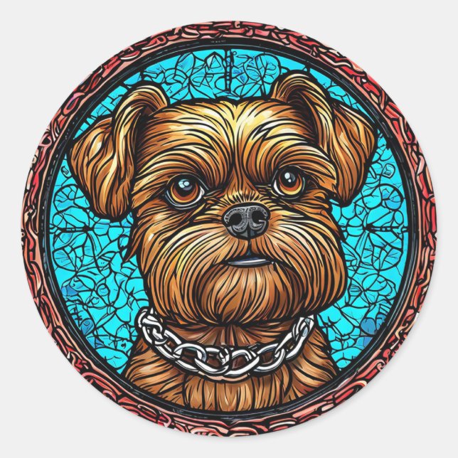 Niedliches Hundeportrait Runder Aufkleber (Vorderseite)