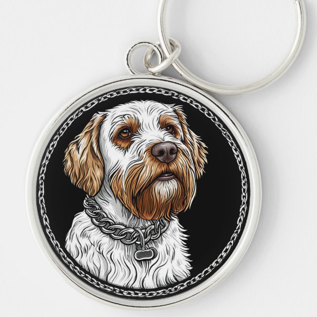 Niedliches Hundeportrait Schlüsselanhänger (Vorne)