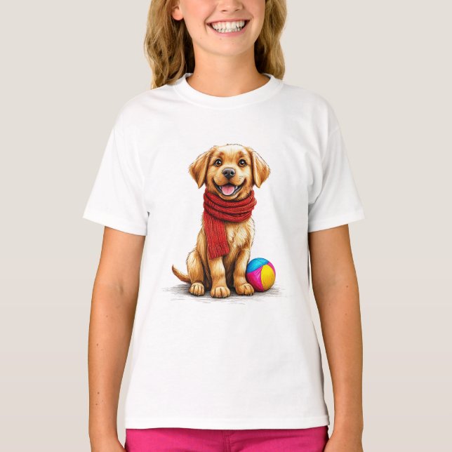 Niedliches Hundeportrait T-Shirt (Vorderseite)