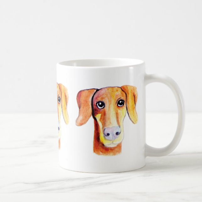 Niedliches Hundewatercolorporträt Kaffeetasse (Rechts)