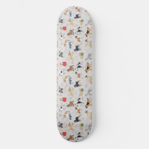 Niedliches Hundsmuster Design Weiß Skateboard
